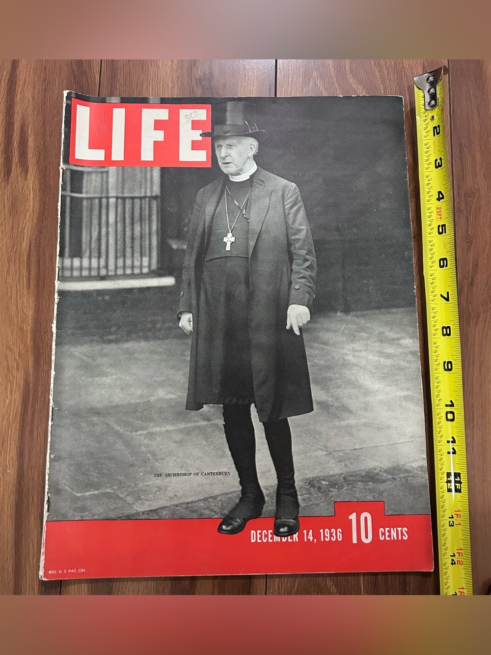 LIFE News Magazine Original Dec 14 1936 Archbishop Full Sized Great Condition